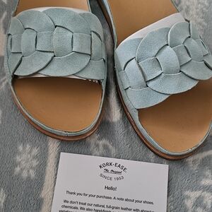 Kork-Ease Light Blue Suede Sandals
